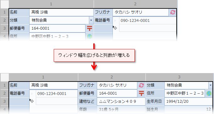 位置流動の動作